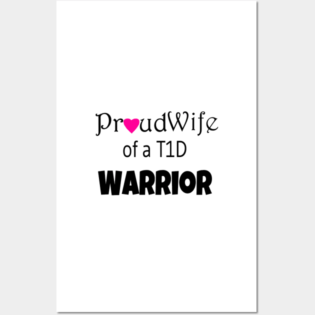 Proud Wife - Black Text - Pink Heart Wall Art by CatGirl101